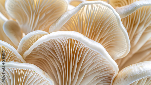 Oyster mushrooms Pleurotus Closeup