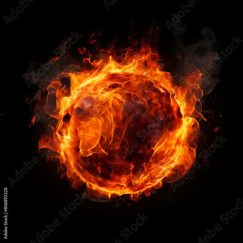 large fireball with black smoke fiery explosion with smoke isolated on transparent background,and danger look, png.generate ai