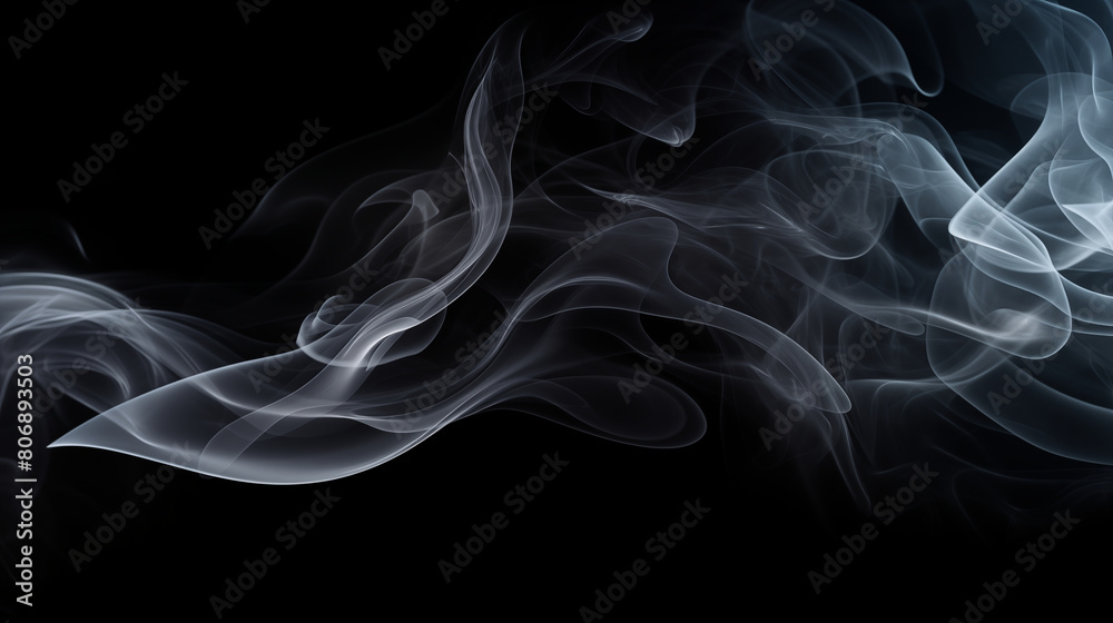 White smoke on black background White smoke on black background