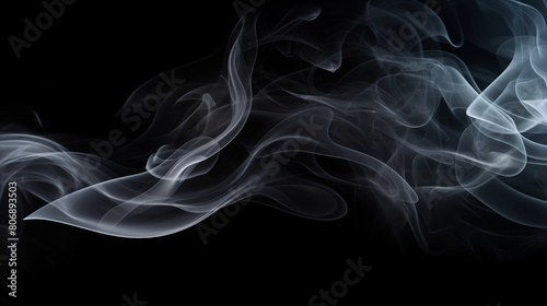 White smoke on black background © Kokhanchikov