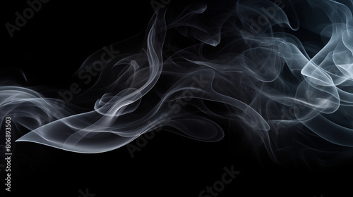 White smoke on black background