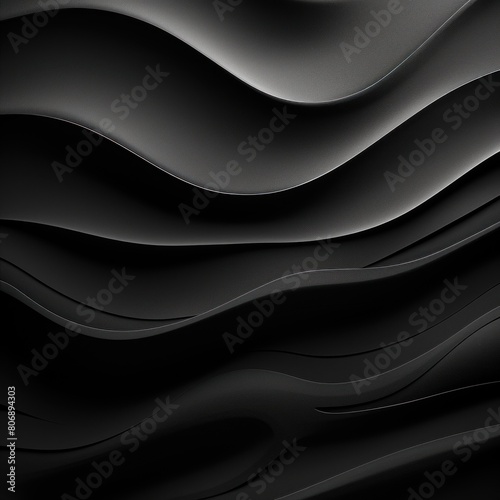 Black panel wavy seamless texture paper texture background with design wave smooth light pattern on black background softness soft blackish shade 