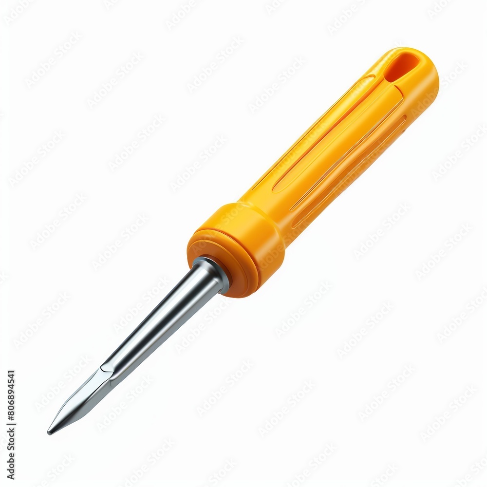 cute Screwdriver icon, 3D render, white background, generative AI cute Screwdriver icon, 3D render, white background, generative AI
