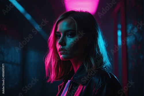 South girl Studio Silhouette  Striking Neon Glow  Fashion Edge