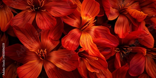 Vibrant saffron threads on dark background mesmerizing beauty in full bloom photo