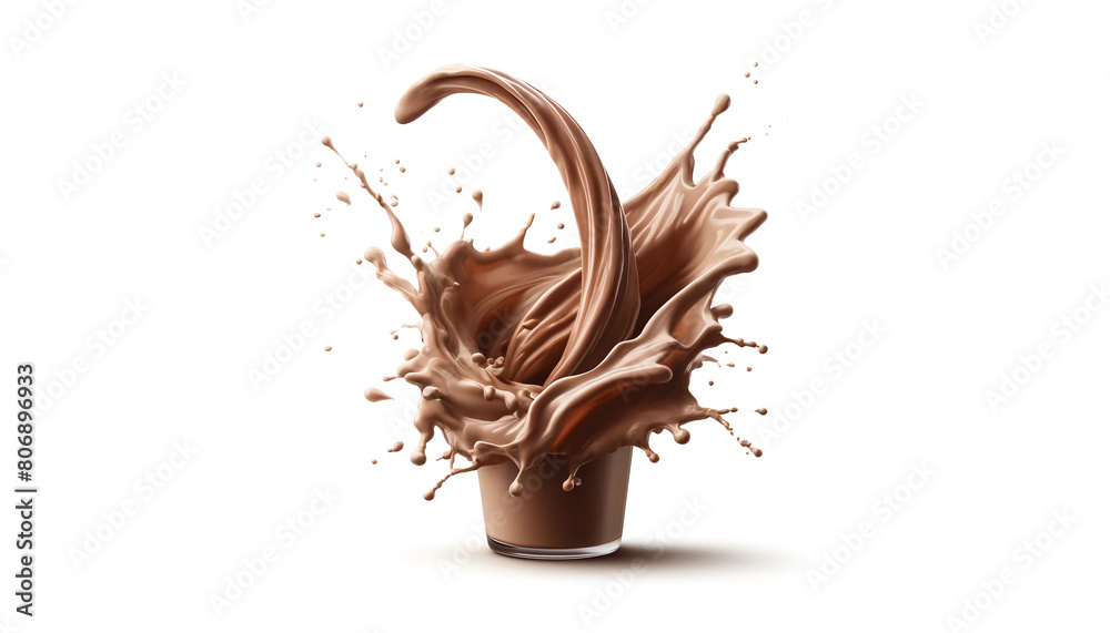 Fototapeta premium Chocolate milk splashy