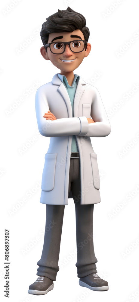 PNG Indian teenager wearing a science lab glasses cartoon white background.