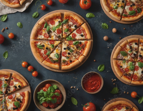 Un tripudio di sapori mediterranei: la pizza conquista il palato con la sua bontà autentica. photo