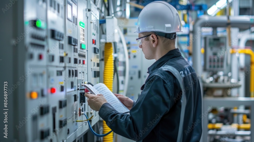 PLC control in modern factory. PLC control in modern factory.