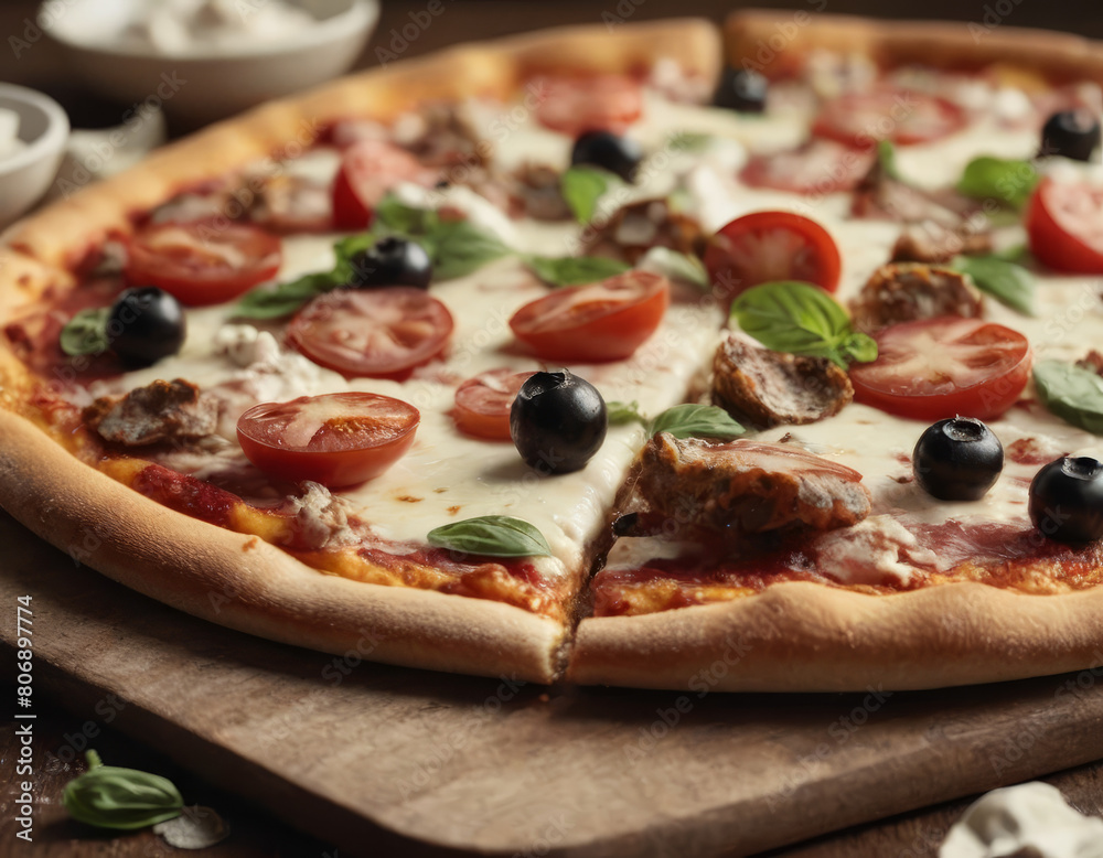 Una festa di sapori: la pizza incanta con la sua fragranza inconfondibile e la sua bontà. Una festa di sapori: la pizza incanta con la sua fragranza inconfondibile e la sua bontà.