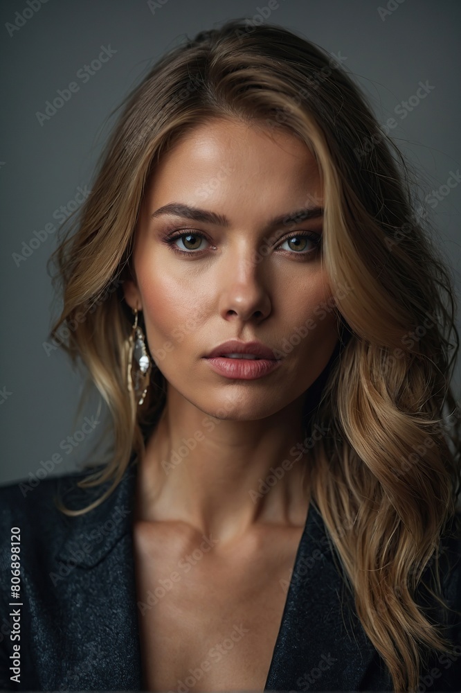 Stylish woman portrait in studio Stylish woman portrait in studio