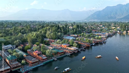 Srinagar, Dal Lake from drone, Jammu and Kashmir, India from the air