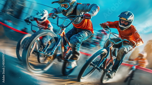 High-Speed BMX Racing, Dynamic Sports Action. Olympic summer sport