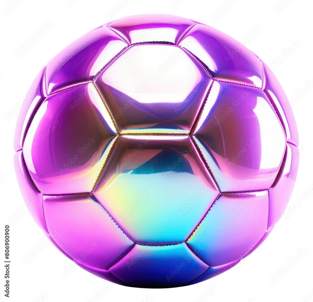 Naklejka premium PNG Soccer ball iridescent football sphere purple.