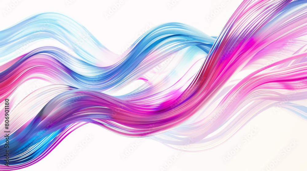 Fototapeta premium Silky abstract waves flowing with gradient colors evoke calmness and digital fluidity.