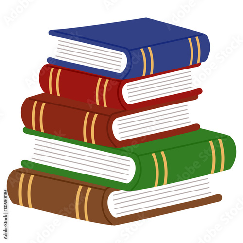 stack of colorful books illustration