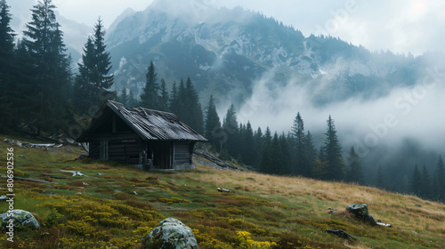 Mountain hut in the mountains