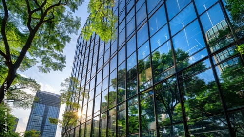 Sustainable Glass Office Buildings in Urban Settings