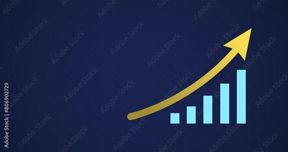 business graph showing growth with arrow