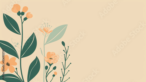 Scandinavian Style Flower Illustration Background