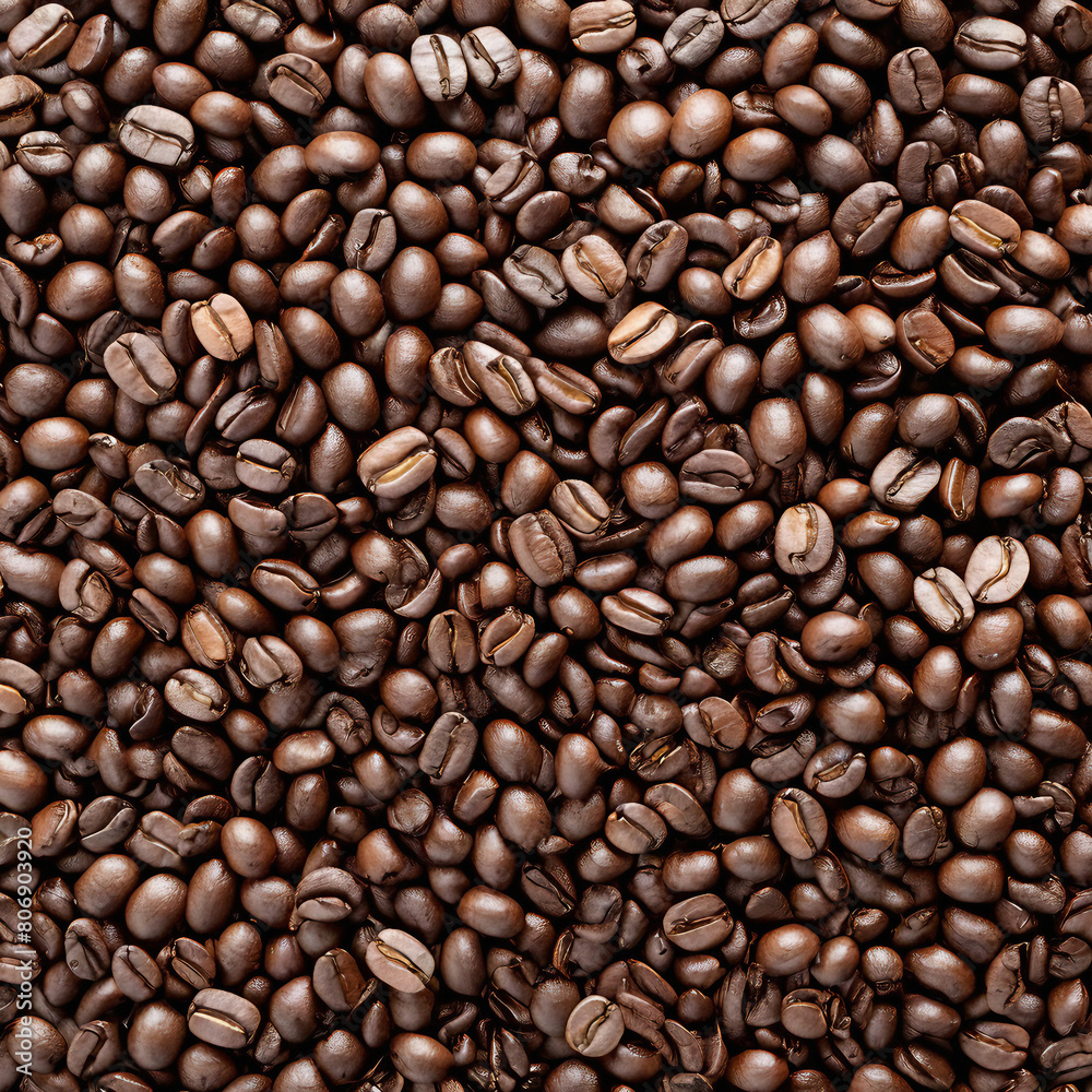 generative ai Top view coffee beans isolated on white background generative ai Top view coffee beans isolated on white background