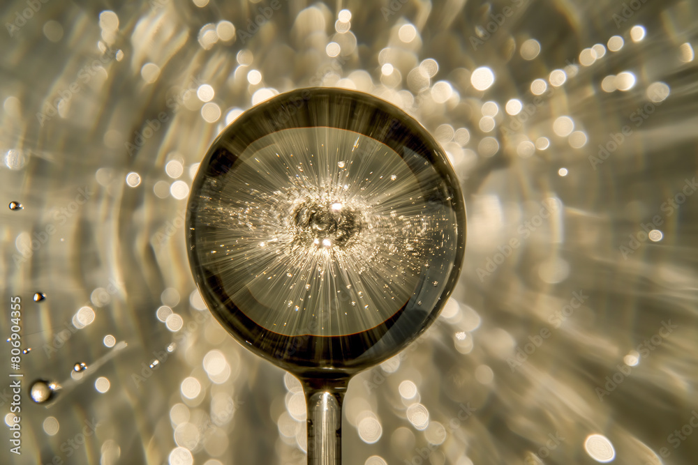 AI generated illustration of a glass sphere magnifying an exploding ...