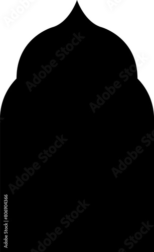 Arabic shapes, windows and arches. Traditional ornamental banner, frame. Muslim holidays, Ramadan Kareem. Modern eastern architecture. Vector illustration.