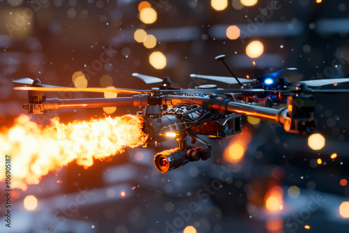 A modern drone in military operations