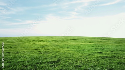 Photorealistic Landscapes  Large Green Grass Field with Blue Sky