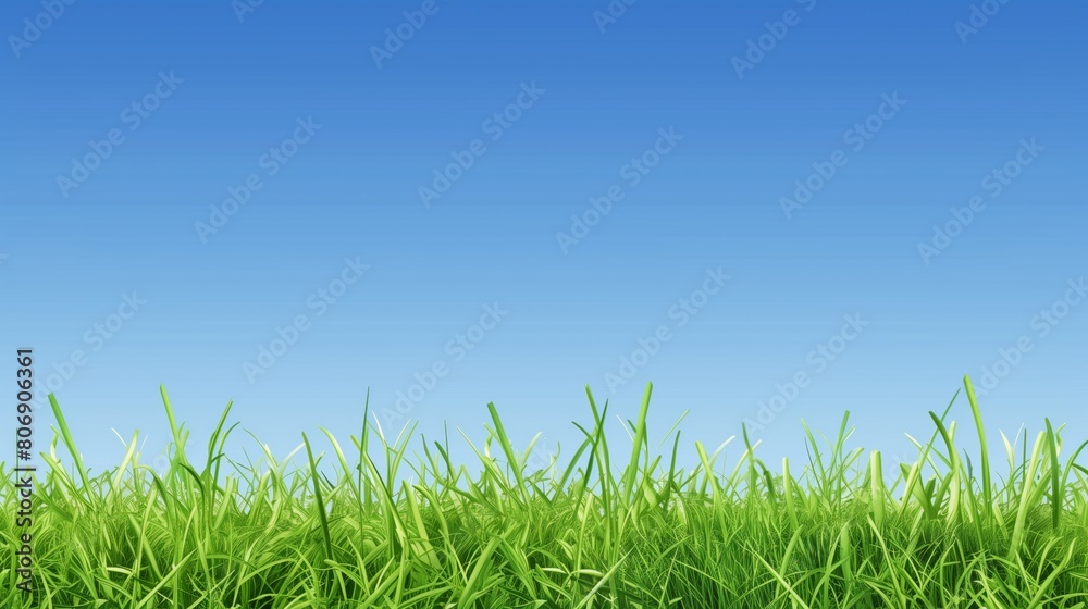 Green Grassland with Blue Sky Background Green Grassland with Blue Sky Background