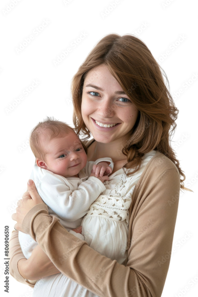 Mother and her newborn baby transparent background Mother and her newborn baby transparent background