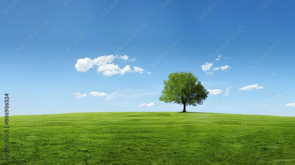 Eco-Friendly Practices: Serene Landscape with Green Grass and Blue Sky Eco-Friendly Practices: Serene Landscape with Green Grass and Blue Sky