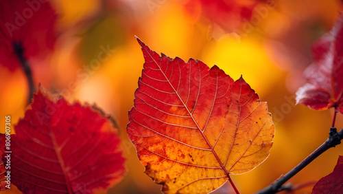 Autumn colorful fallen leaves background