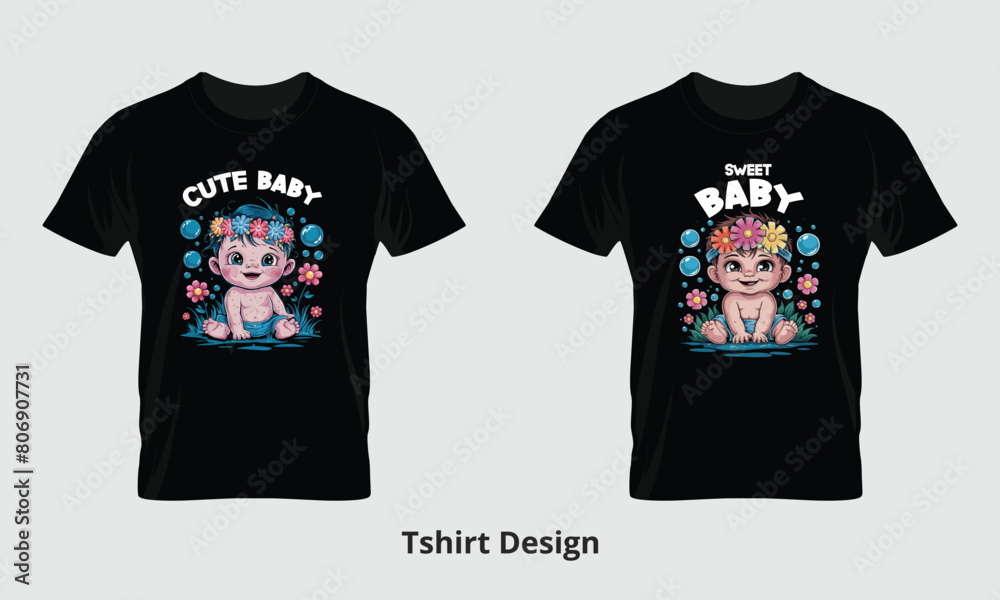Cute little babies t-shirt design vector Cute little babies t-shirt design vector