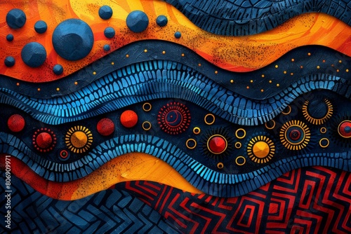 Abstract background in colors and patterns for International Day for the Remembrance of the Slave Trade