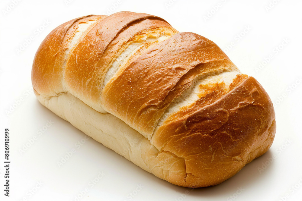 Photo of fresh baked bread generated with ai technology isolated on white color background Photo of fresh baked bread generated with ai technology isolated on white color background