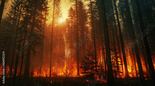 Forest fires occur in the summer