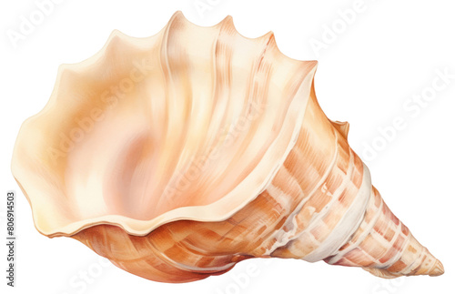 PNG Conch shell seashell white background invertebrate © Rawpixel.com