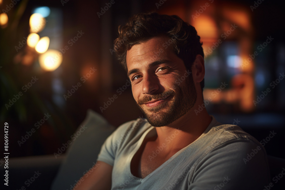 Person enjoying peaceful evening and rest after housework generative AI image