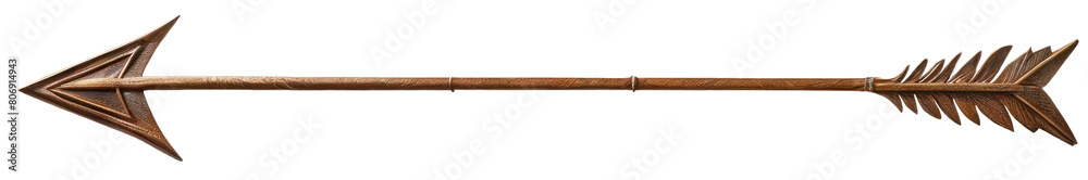 Wooden antique arrow for a bow on a transparent and white background. PNG. Wooden antique arrow for a bow on a transparent and white background. PNG.
