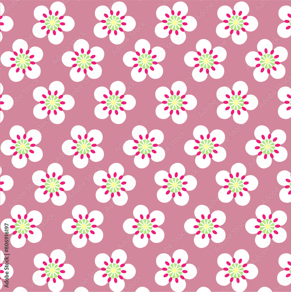 Art & Illustration hawthorn flower pattern.