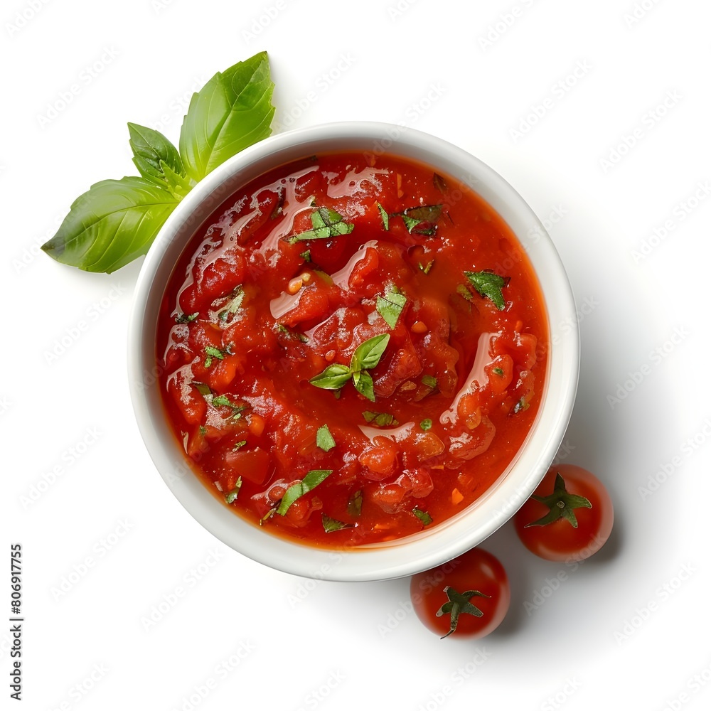 red tomato soup with basil Generative AI red tomato soup with basil Generative AI