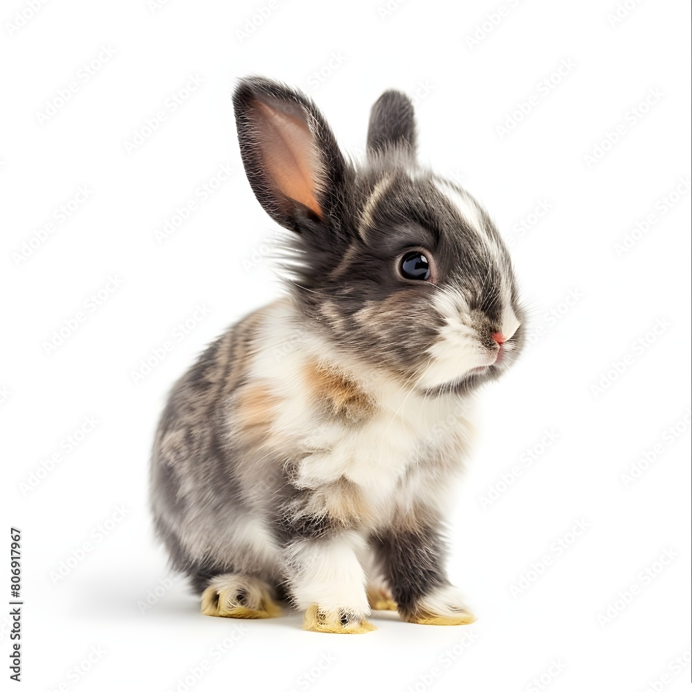 rabbit on white background Generative AI rabbit on white background Generative AI