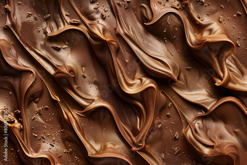 Generative ai on the theme of beautiful tasty liquid chocolate on wave abstract dark background photo