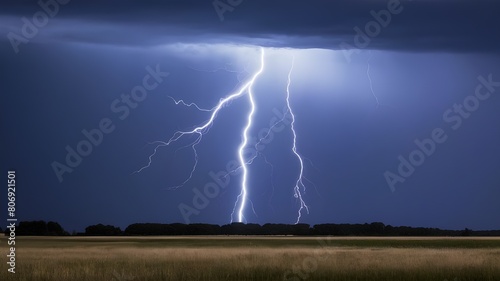 Electrifying Impact Thunder Strike Captured Against a Midnight Sky