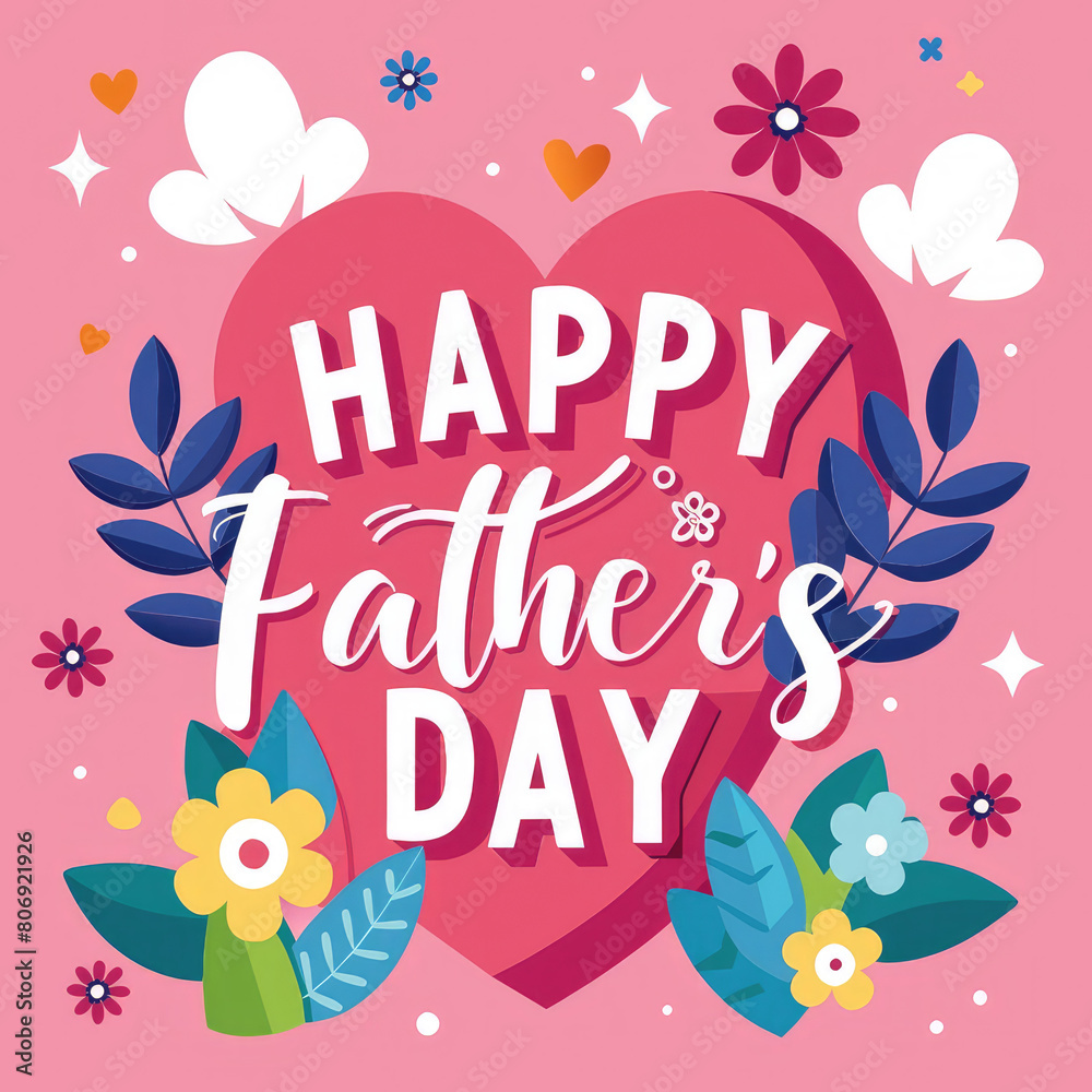Happy Fathers Day, greeting with hand written lettering, background with writing on a background, Flat lay with men's accessories and happy father's day greeting lettering text
