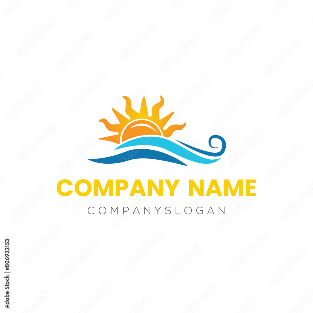 Obraz premium Beach logo design, vector logo design, illustration 