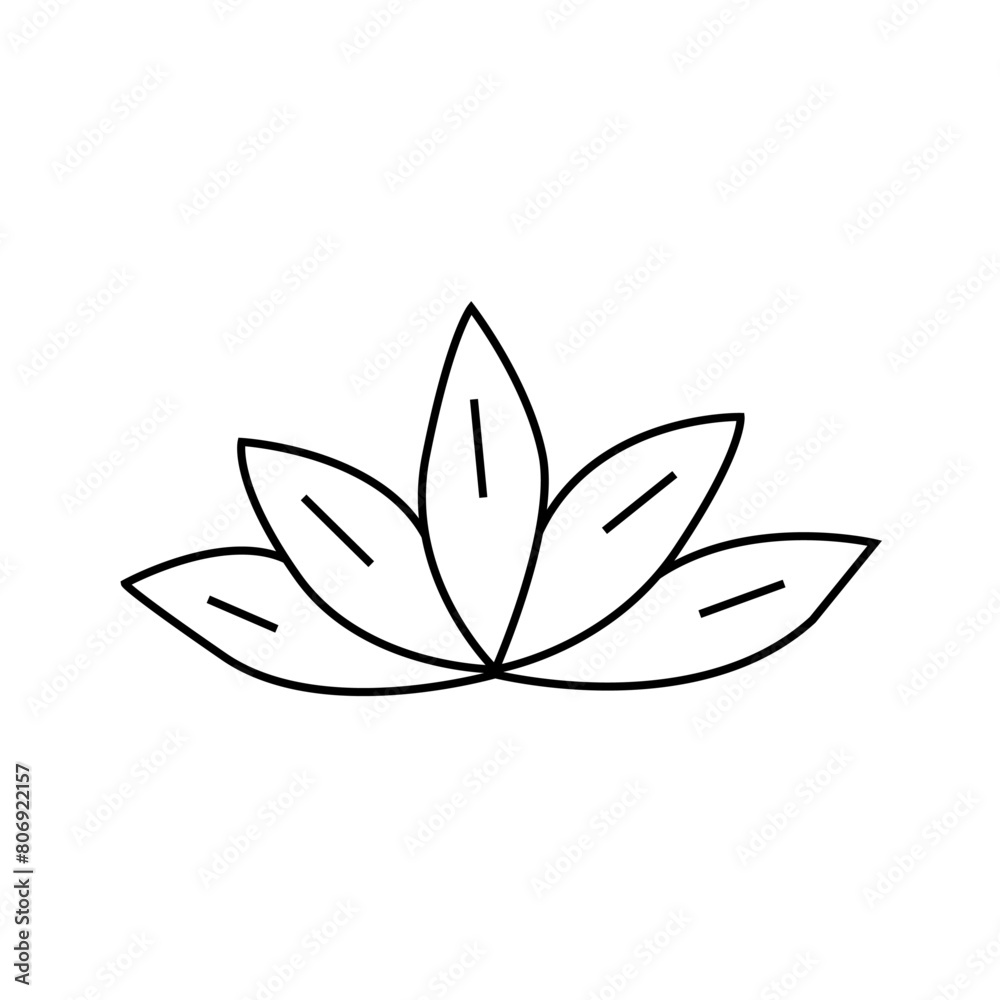 Lotus in doodle style. Vector illustration