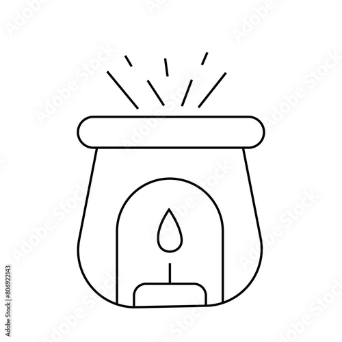 Aroma lamp in doodle style. Vector illustration.