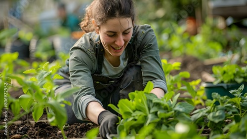 Promoting Environmental Conservation Through Organic Farming: Individual Volunteering in a Community Garden. Concept Community Gardening, Organic Farming, Environmental Conservation